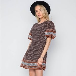 MULTI PRINT SWING DRESS